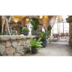 Vaso de plástico HAVANA HORIZON 30CM CINZA