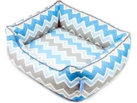 Cama para Cães  Spring Chevron (Azul - Tamanho M)