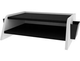 Suporte para Monitor LEVIRA Butley Preto e Branco (50x43x17,7cm - Melamina)