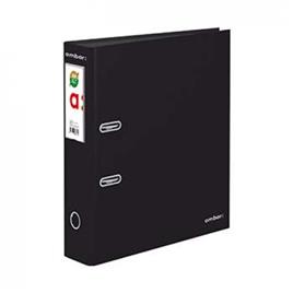 Pasta Arquivo Lombada 80mm Larga A4 Ambar Lisa Preta