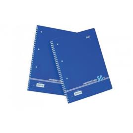 Caderno A4 Espiral 80 Folhas Capa Azul Xadrez