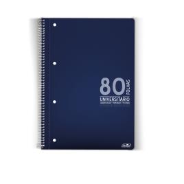 Caderno Espiral Universitário, A4, 80 Folhas, Quadriculado, Azul