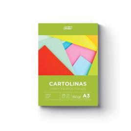 Bloco Cartolina, A3, 180 g/m², Várias Cores Pastel, 25 Folhas