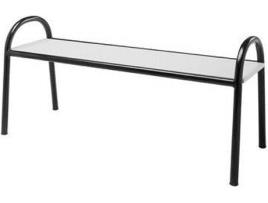 Banco Corrido Balneário  628 Branco e Preto (100x40x27cm)