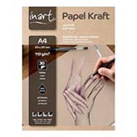 INART Bloco Papel Kraft, A4, 110 g/m2, 30 Folhas