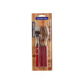 Garfo Mesa Serrilha Cabo Madeira Polywood Pack 6