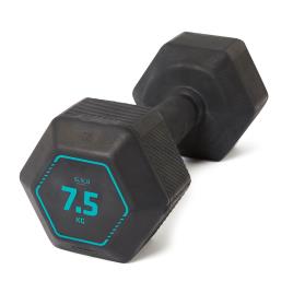 HALTERE HEXAGONAL DE MUSCULAÇÃO E CROSSTRAINING 7,5 KG PRETO