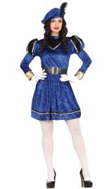 Fato de página real azul de Natal para mulher