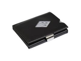 Carteira EXENTRI c/ porta moedas e prote??o RFID Metal e Couro (Preto)