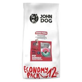 John Dog Good Form Adult Chicken With Beef 12kg Dog Food Transparente