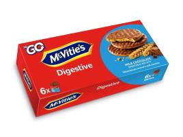 Bolachas Digestivas Mcvitie's To Go Chocolate De Leite 6x33g