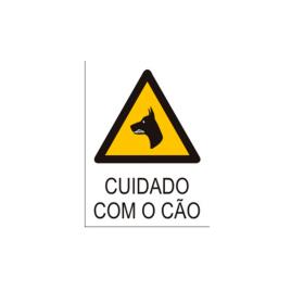 Sinal de Perigo Cuidado com Cão em PVC Opaco