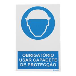 Sinal de Obrigatório Uso Capacete Proteção PVC Opaco