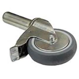 Roda Giratória em Borracha com Espigão Fêmea com Travão