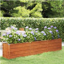 vidaXL Vaso/floreira de jardim 240x40x45 cm aço corten
