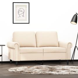 vidaXL Sofá de 2 lugares veludo 120 cm cor creme