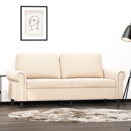 vidaXL Sofá de 2 lugares veludo 140 cm cor creme