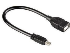 Cabo de Dados HAMA (Mini USB B - USB A - 15 cm - Preto)