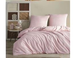 Jogo De Roupa De Cama Liso M`DECO (Rosa - 240X260cm)