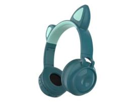 Auscultadores Cat Ear Wireless Headphones Almofadados Almofadados New Sciense Bt-028 Azul