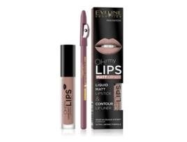 Eveline Oh! My Lips Batom Mate + Lápis Delineador