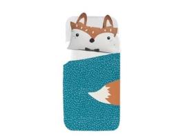 Capa de Edredão Infantil SOKIOS Fox (160 x 270 - Microfibra de Poliéster - Azul )