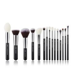 Jessup Beauty - Conjunto de pincéis 15 pcs - T180: Black/Silver