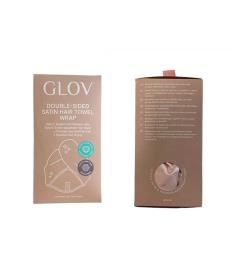 GLOV - Toalha turbante de cetim e tecido - Rosa