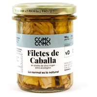 Filetes de cavala em azeite extra virgem 195 g - Como Como Foods