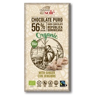 56% chocolate amargo com gengibre 100 g (Baunilha - Cacau - Gengibre) - Chocolates Sole