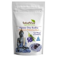 Feliz dia budha maqui e café da manhã prebiótico de amora 350 g de pó (Mirtilo) - Salud Viva