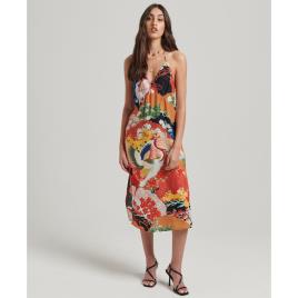 Superdry Vintage Midi Halter Slip Dress Colorido L Mulher