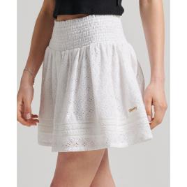 Superdry Vintage Lace Mini Skirt Branco L Mulher