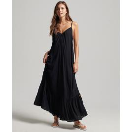 Superdry Vintage Long Beach Cami Dress Preto S Mulher