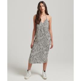 Superdry Vintage Midi Halter Slip Dress Colorido 2XS Mulher