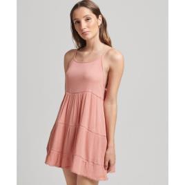 Superdry Vintage Mini Beach Cami Dress Rosa S Mulher