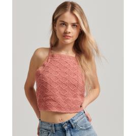 Superdry Vintage Crop Crochet Top Rosa XS Mulher