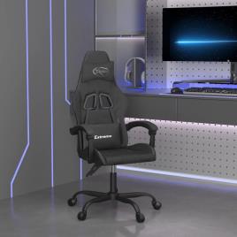 vidaXL Cadeira de gaming couro artificial preto