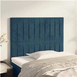 vidaXL Cabeceira de cama 2 pcs veludo 80x5x78/88 cm azul-escuro
