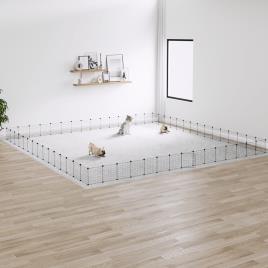 vidaXL Gaiola p/ animais de 60 painéis c/ porta 35x35 cm aço preto