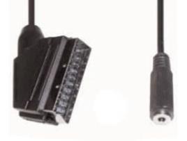 Cabo de Áudio E+P (SCART - Jack 3.5mm - 10 cm - Preto)