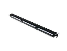 Painel de remendo de 1U 24 RJ45 UTP Cat.5e preto  RACKMATIC