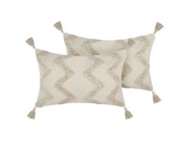 Almofada Decorativa BELIANI Cerinthe (40 x 60 cm - Algod?o - Bege)