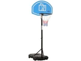 HOMCOM Canasta de Baloncesto para Exterior Altura Ajustable 160-210 Cm Aro de Baloncesto Con Ruedas Tablero de Pe Y Base Rellenable 76X70X197,5-254 Cm
