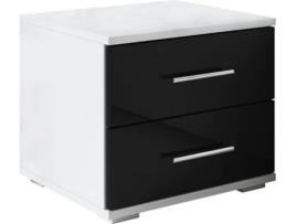 Mesa de Cabeceira MÓVEIS BONITOS Beatriz (Branco e Preto - Melamina - 40x40x35 cm)