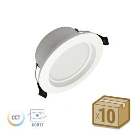 Pack 10 x downlight led kramfor 6w ugr 17 cct 3000-4000-6000k