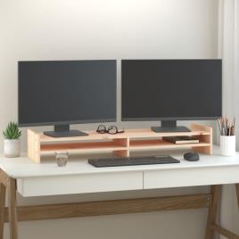 vidaXL Suporte para monitor 100x27x15 cm madeira de pinho maciça