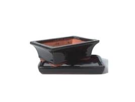 Pack de Vaso e Prato LUSO BONSAI (19x15x6,5 cm - Cer?mica - Preto)