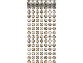 Papel de Parede ESTAHOME (46,5 cm x 8,37 m - Tecido - Multicor)