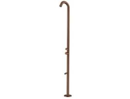 Sined QUARTU Ducha exterior de acero inoxidable 316L con ducha superior y lavapiés H 228,9 cm, Inox Rose Gold